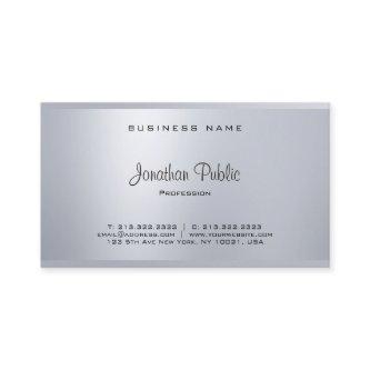 Glamorous Elegant Silver Modern Script Cool Plain