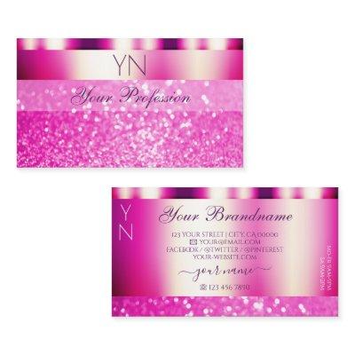 Glamorous Girly Pink Sparkling Glitter Monogram