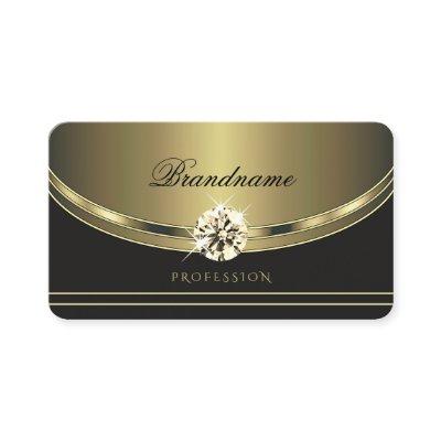 Glamorous Gold Dark Gray with Shimmery Rhinestones