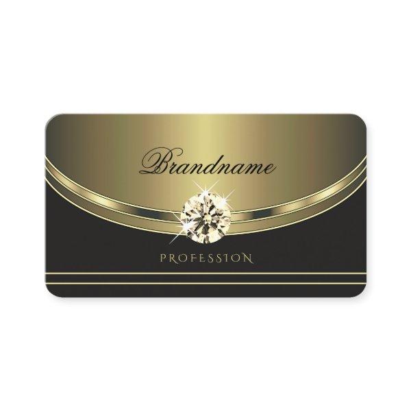 Glamorous Gold Dark Gray with Shimmery Rhinestones