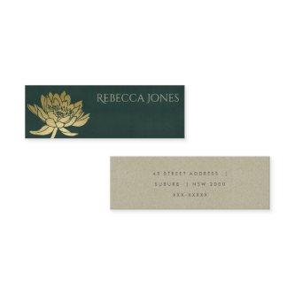 GLAMOROUS GOLD DARK GREEN  LOTUS FLORAL  ADDRESS MINI