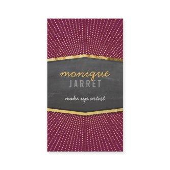 GLAMOROUS gold foil art deco sunburst maroon red