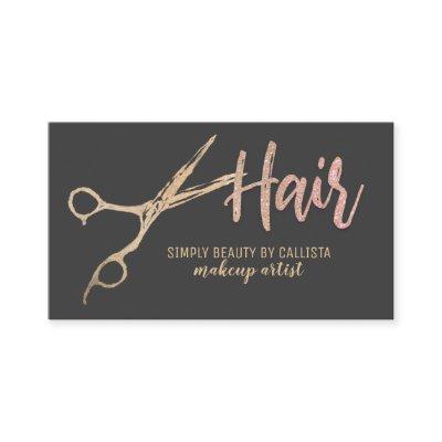 Glamorous Gold Foil Glitter Scissors Hair Stylist