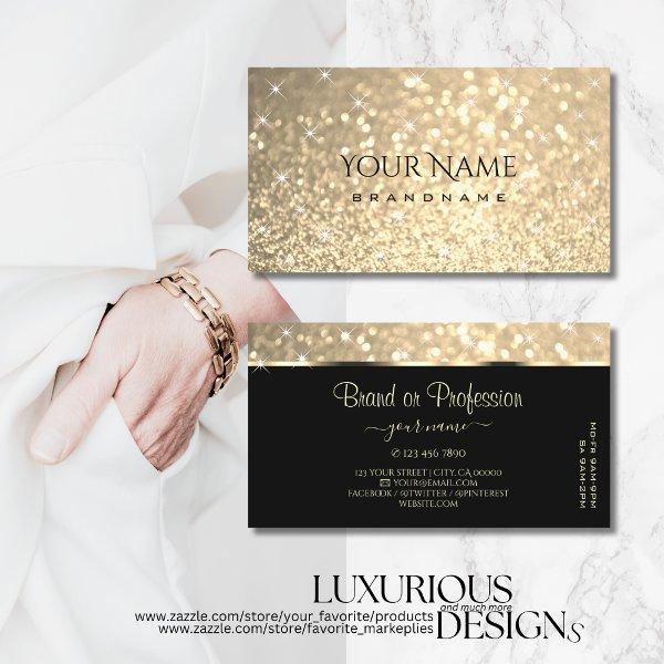 Glamorous Gold Glitter Sparkle Stars Opening Hours