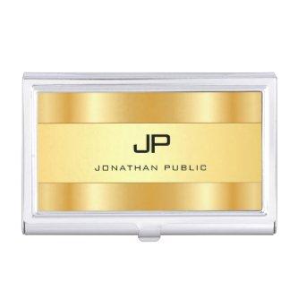Glamorous Gold Look Modern Monogram Template  Case