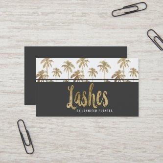 Glamorous Gold Tropical Palm Trees Lashes