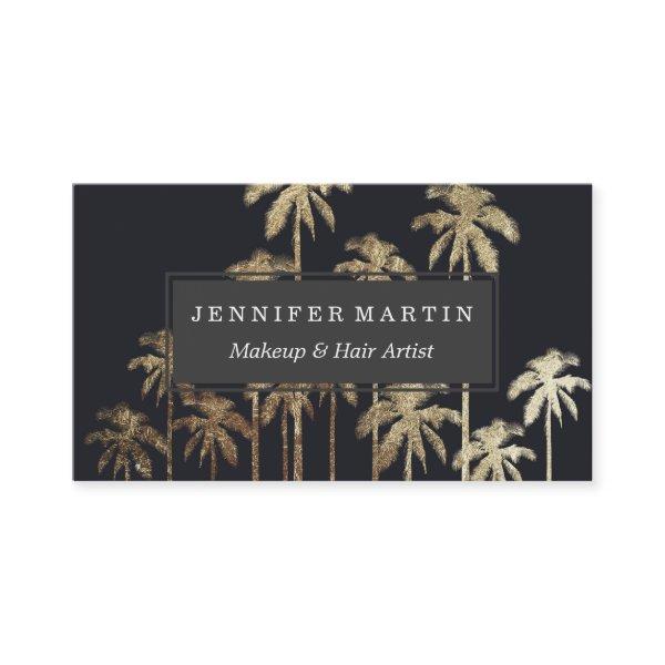 Glamorous Gold Tropical Palm Trees on Black