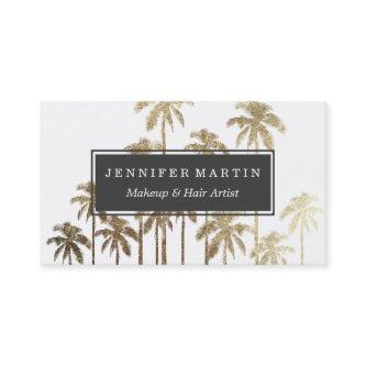 Glamorous Gold Tropical Palm Trees on White