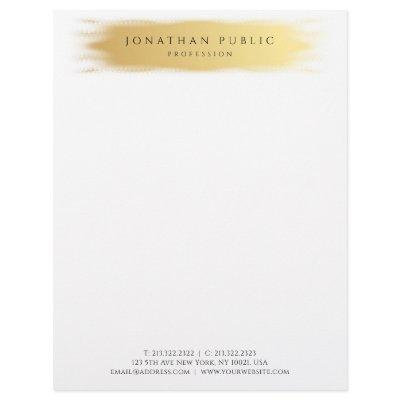 Glamorous Gold White Modern Elegant Template Letterhead