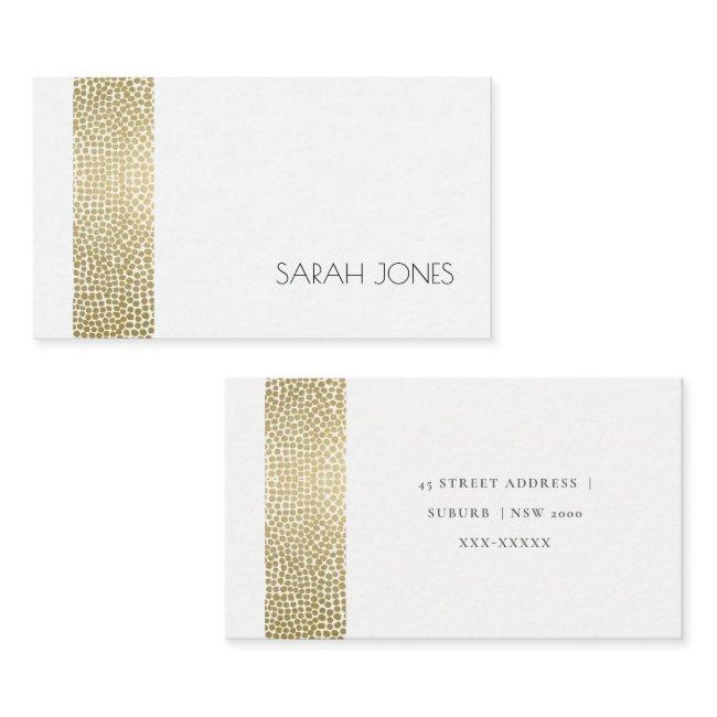 GLAMOROUS GOLD WHITE MOSAIC DOTS MONOGRAM ADDRESS