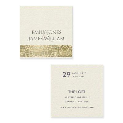 GLAMOROUS GOLD WHITE MOSAIC DOTS WEDDING SQUARE