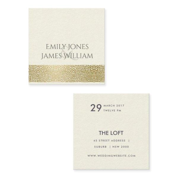 GLAMOROUS GOLD WHITE MOSAIC DOTS WEDDING SQUARE