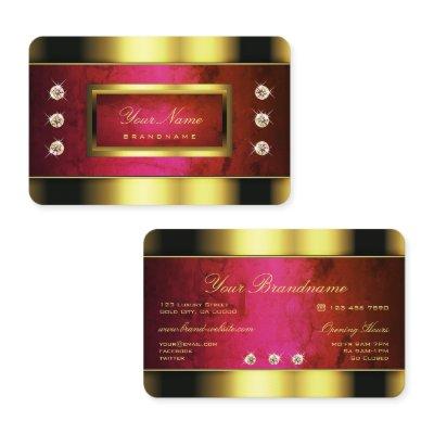 Glamorous Golden with Red Marble and Faux Diamonds