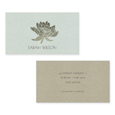 GLAMOROUS PALE  BLUE GOLD LOTUS FLORAL  ADDRESS