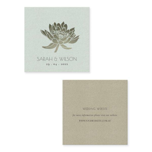 GLAMOROUS PALE BLUE SILVER LOTUS FLORAL WEDDING SQUARE