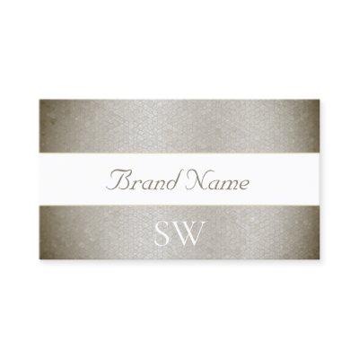 Glamorous Pearly Silver Snake Pattern and Monogram
