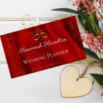Glamorous Red Silk and Gold Rings Wedding Planner