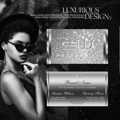 Glamorous Silver Glitter Luminous Sparkle Initials