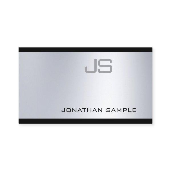 Glamorous Silver Graceful Modern Monogram Plain
