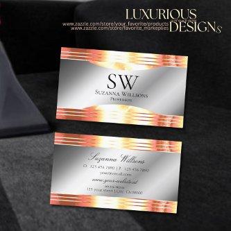 Glamorous Silver Shimmery Rose Gold and Monogram