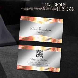 Glamorous Silver Shimmery Rose Gold with QR Code