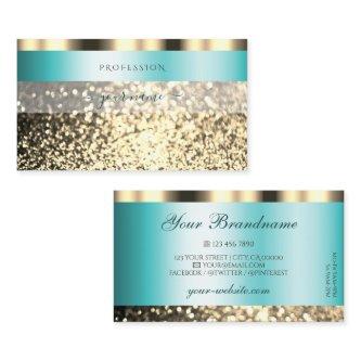 Glamorous Teal and Gold Sparkling Glitter Shimmery