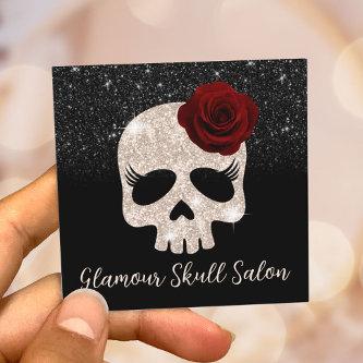 Glamour Rose Gold Glitter Skull Beauty Salon & SPA Square