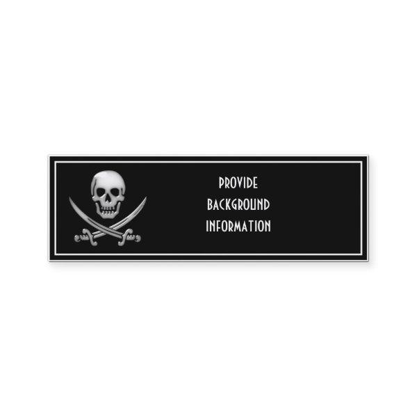 Glassy Pirate Skull & Sword Crossbones Mini