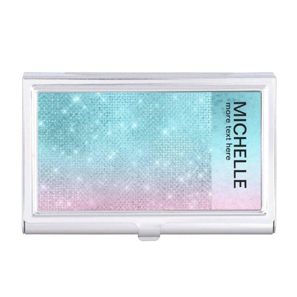 Glitter and Shine Name Gradient Pink/Teal ID673  Case