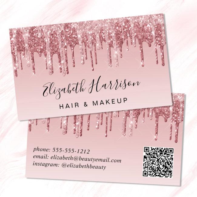 Glitter Beauty QR Code Pink Rose Gold