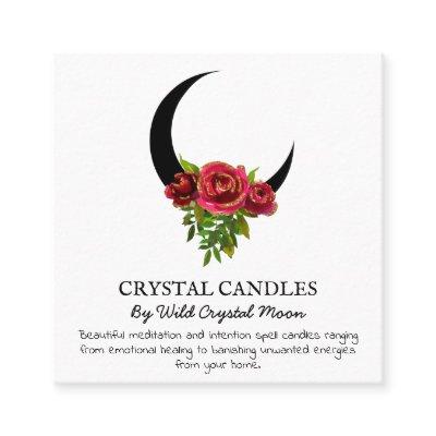 Glitter Dipped Moon Crystal Candle Intention Spell Square
