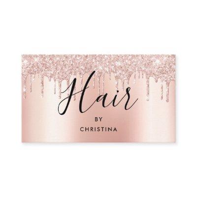 Glitter drips rose gold metallic hair stylist