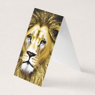 Glitter Gold Lion Photorealism Dripping Paint on a