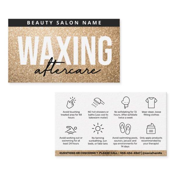 Glitter Gold Waxing Aftercare Card Hair Removal