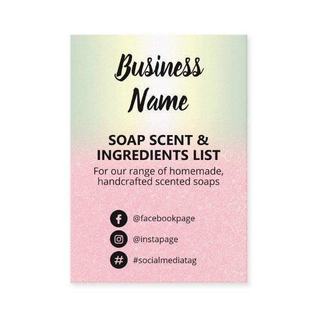 Glitter & Holographic Soap Scent Ingredients List