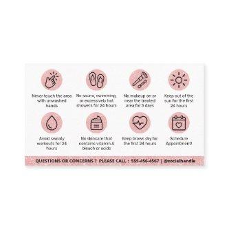 Glitter Pink Brows Aftercare PMU Brow Instructions