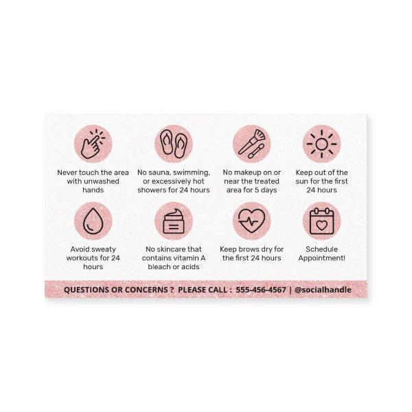 Glitter Pink Brows Aftercare PMU Brow Instructions