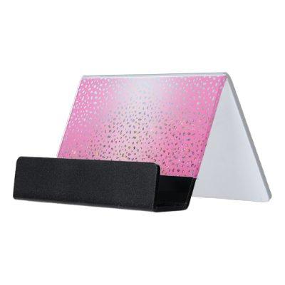 Glitter Pink Cheetah Print Desk  Holder