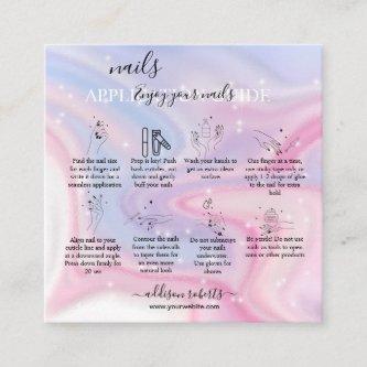 Glitter Pink Marble Splash Nail Application Guide  Square