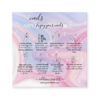 Glitter Pink Marble Splash Nail Application Guide  Square