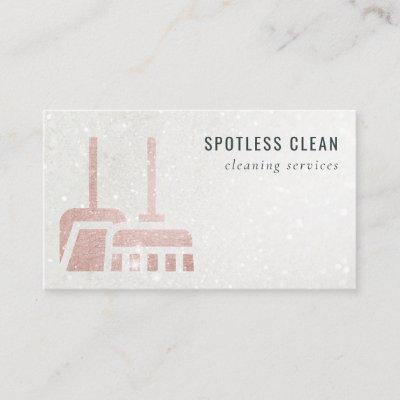 Glitter Rose Gold Blush Broom Cleaning Service