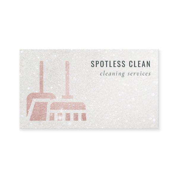 Glitter Rose Gold Blush Broom Cleaning Service