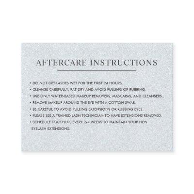 Glitter Silver eyelash brow aftercare Instructions