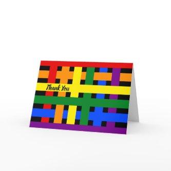 Global Peace Hug Abstract Colorful Thank You Card