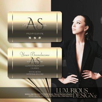 Glossy Gold Optics Sparkling Diamonds Initials