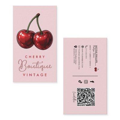 Glossy Red Cherries Retro Glam