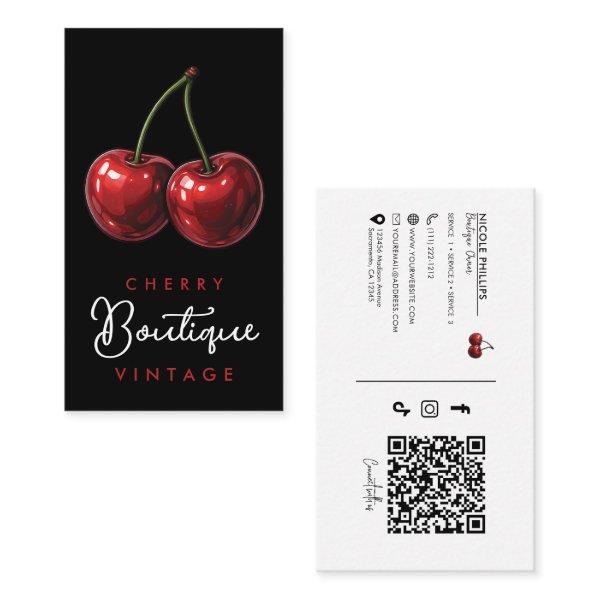 Glossy Red Cherries Retro Glam