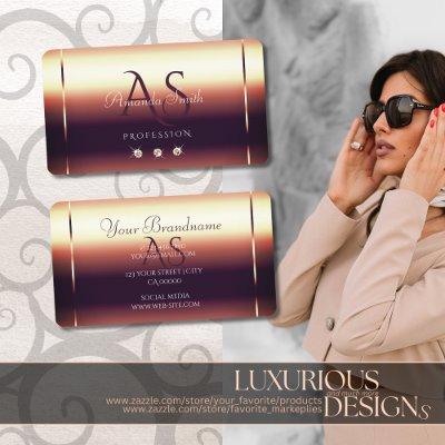 Glossy Rose Gold Optics Sparkle Diamonds Initials