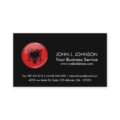 Glossy Round Albanian Flag