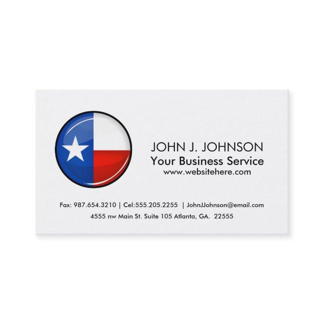 Glossy Round Texas Flag